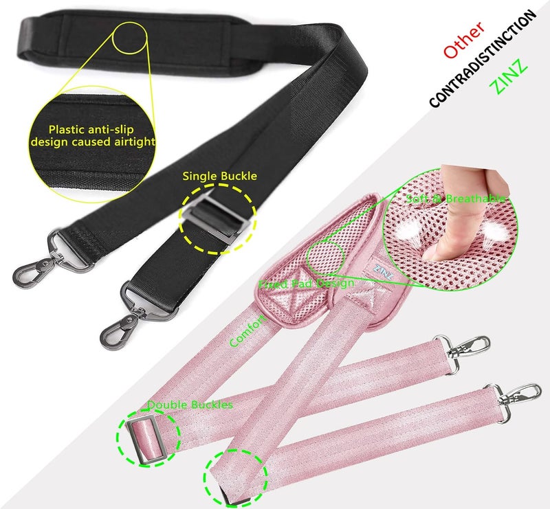 ZINZ Shoulder Strap 58" Ultra-Thick Fixed Padded and Adjustable Buckles Crossbody Strap for Briefcase Laptop Bag Luggage - Image 4